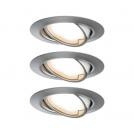 PAULMANN - 93421  LED recessed light Base Coin basic set pivoting round 90mm✴brushed iron