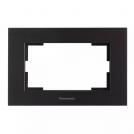 PANASONIC - Double Socket Frame Aluminum Black WKTF08093AB