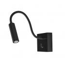 NOVA LUCE - Аплик ↕▯8cm,↕◻8cm х ↔◻8cm,□↷32cm  8128203 MADISON ⚡ Switch On/Off  ⚡ LED Samsung 3W ⚡ 190Lm ⚡ 3000K ⚡ IP20 ✴ Черен