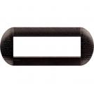 BTICINO - LNB4807LRW Round cover plate 7 modules - dark durmast 