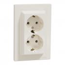 SCHNEIDER ELECTRIC - EPH9900123 Asfora - double socket-outlet with side earth contact, crema (1)