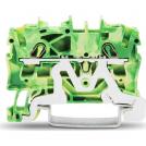 WAGO - Terminal YELLOW / GREEN 2.5mm2 SCREWLESS with earthing connection to the base of the TOPJOB® S series  2002-1207