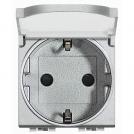 BTICINO - NT4141PW Socket 2P+T 16A 250 Vac with earth lateral contacts - german standard - with cover