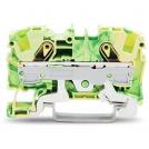 WAGO - Terminal YELLOW / GREEN 6mm2 SCREWLESS with earthing connection to the base of the TOPJOB® S  2006-1207