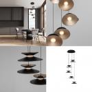NOVA LUCE - Dimmable Pendant Light  Ø42, Н:161 cm.   9416951  MORFI ⚡ LED 25W ⚡ 800Lm ⚡ 3000K ⚡ 230V ⚡ IP20 ✴ Sandy Black Metal/Gold Acrylic