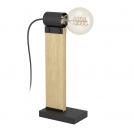 EGLO - Настолна лампа BAILRIGG E27 40W черно/дърво - 43904