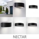 NOVA LUCE - Влагозащитен аплик   Д:20, Ш:9.4, В:5.5 см.    9030576   NECTAR ⚡ LED 9W ⚡ 468Lm ⚡ 3000K ⚡ 220-240V ⚡ IP65 ✴ Тъмен антрацит 