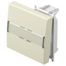 TEM - Лицев панел ключ/бутон 2М с етикет, цвят Крем гланц, Modul TM13IWIL
