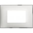 BTICINO - R4803WR cover plate - 3 centered module - White chrome