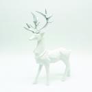 ACA LIGHTING - X1584717 DECORATIVE RESIN REINDEER WHITE SILVER HORNS 30cm