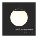 V-TAC - Ceiling Hanging Lamp 1xE27 Matt Black Opal Plastic C Ball SKU: 11825 (5)