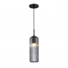 ACA LIGHTING - Пендел FAME Черен Опушено стъкло Ø100mm 1xE27 LT19P1BK