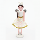 ACA LIGHTING - ^ WOODEN NUTCRACKER FAIRY WHITE & SILVER H30CM  X023004