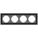 EFAPEL - FOUR GANG FRAME BLACK GLASS/GREY 90940 TES LOGUS 90 Crystal
