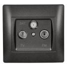 ELMARK - 11685 - ТV+FM+SAT РОЗЕТКА ГРАФИТ, МЕТАЛИК RHYME