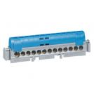 LEGRAND - IP2X terminal block - neutral (blue) - 1 x 6 to 25² - 16 x 1.5 to 16² -L 141 mm 4845