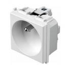 TEM - VM40PW Socket French standard 2P+E 16A 2M, color White gloss, Modul