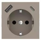 Ekinex - Faceplate for socket Schuko and USB A+C 55x55 Fenix Beaver Ottawa - EK-PSC-DE-USB-FCO