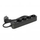 VITO - 4 GANG GROUNDED GROUP SOCKET SCHUKO WITH CHILD PROTECTION UNICO-4 3M 3G1.5 CABLE BLACK 8002490