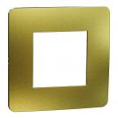 SCHNEIDER ELECTRIC - NU280260M New Unica - cover frame - 1 gang - 1 x 2 modules - gold/ ivory mirror surface 