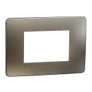 SCHNEIDER ELECTRIC - NU270350М New Unica - cover frame - 1 gang - 3 module - bronze/ white mirror surface