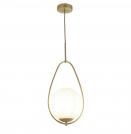 SEARCHLIGHT -  9171-1GO Avalon 1lt Ball Pendant, Gold With Opal Glass  