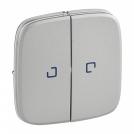 LEGRAND - 7 552 27 Cover plate Valena Allure - illuminated 2-gang switch/push-button - alu