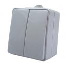 ACA LIGHTING - Двоен девиаторен ключ водоустойчив за външен монтаж 10A ARMY Сив 1000430306