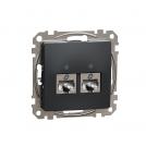 SCHNEIDER ELECTRIC - SDD114462S Sedna Design & Elements - CAT 6 STP, 2x RJ45, antracite