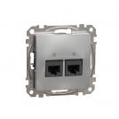 SCHNEIDER ELECTRIC - SDD113452 Sedna Design & Elements - CAT 5E UTP, 2x RJ45, aluminium