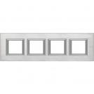 BTICINO - HA4802M4HCR rectangular cover plate 4х2modules - Brushed chrome - metal
