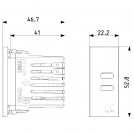 VIMAR - 30292.CCC USB Модул Linea, C+C 15W 3A 5V 1M, Canvas (2)