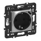 LEGRAND - 79371L Socket SCHUKO 2P+E 16A + USB type C 1.5A 7.5W 2 mod. color Aluminum Mosaic