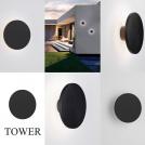 NOVA LUCE - Moisture-proof wall light  D:16.5,W:5.8, H:16.5 cm.  9030824   TOWER ⚡ LED 8W ⚡  739Lm ⚡ 3000K ⚡  220-240V ⚡ IP65 ✴ Sandy Black