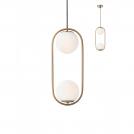SMARTER - Pendant NIVA 01-2626 mat golden, opal E14 2x28W