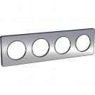 SCHNEIDER ELECTRIC - S540808J Odace Touch cover frame 4 gang metal brushed alum & anthra border