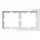 SCHNEIDER ELECTRIC - MTN4020-6520 рамка двойна стъклена кристално бяло D-Life glass Merten