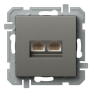 TEM - Socket 2xRJ45 UTP cat. 5e color Titanium Logiq KQ39TIXO