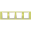 SCHNEIDER ELECTRIC - MGU6.008.563 Unica Plus - cover frame - 4 gang - apple green/ivory