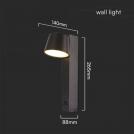 V-TAC - 8W LED Wall Light USB Function 3000K Black SKU: 23406 (8)