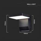 V-TAC - 20W LED Стенна Лампа Черна Квадрат 4000К IP65 SKU: 2945 VT-11020 (3)