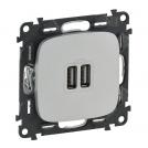 LEGRAND - 7 549 97 Double USB charging socket Valena Allure - alu.