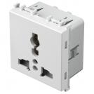 TEM - VM55MW Socket multistandard 2P+E 13A 2M, color White matt, Modul