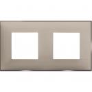 BTICINO - R4802M2CS cover plate - 2+2 horizontal/vertical installation modules - Cream satin