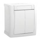 PANASONIC - 2-gang One-way Switch WPTC4009-2WH Pacific Panasonic IP54