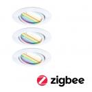 PAULMANN - 92466 LED light Smart Home Zigbee 3.0 Base Coin basic set✴90mm<20°⚡3x4.9W ⚡3x420lm~230V⚡dimmable RGBW+White