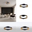NOVA LUCE - Dimmable Ceiling lamp Ø45, H:13 cm.  9186950  RADON ⚡ LED 40W ⚡ 1244Lm ⚡ 3000K ⚡ 220-240V ⚡ IP20 ✴ Matt Black/Gold