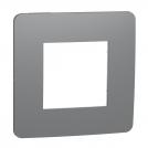 SCHNEIDER ELECTRIC - NU280221 New Unica - cover frame - 1 gang - 1 x 2 modules - dark grey/ white