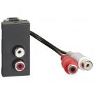BTICINO - Socket RCA audio 1M color Graphite Light Now YD4269R
