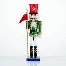 ACA LIGHTING - ^NUTCRACKER SOLDIER WITH RED FLAG H38cm^  X143804